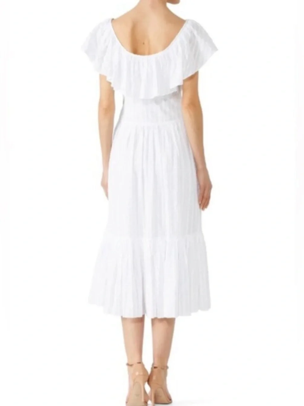 Tory Burch Striped Seersucker Dress White Size 8